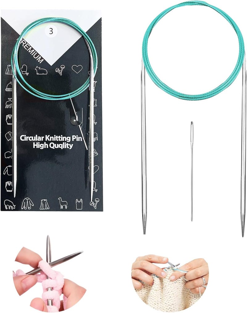 Soosui 3.0 mm Circular Knitting Needles US2.5 |40 inches/100 cm | Suitable for Beginners to Knit Sweaters, Scarves, Blankets and Other Projects! - Image 1
